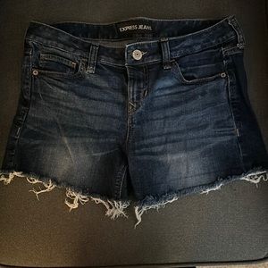 Express Jean shorts frayed bottom